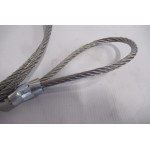 Staalkabel 6 mm RVS met Lussen, lengte 2 meter. Unused.